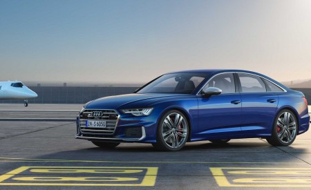2019 Audi S6 Sedan TDI (Color: Navarra Blue) Front Three-Quarter Wallpapers 450x275 (9)