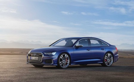2019 Audi S6 Sedan TDI (Color: Navarra Blue) Front Three-Quarter Wallpapers 450x275 (10)