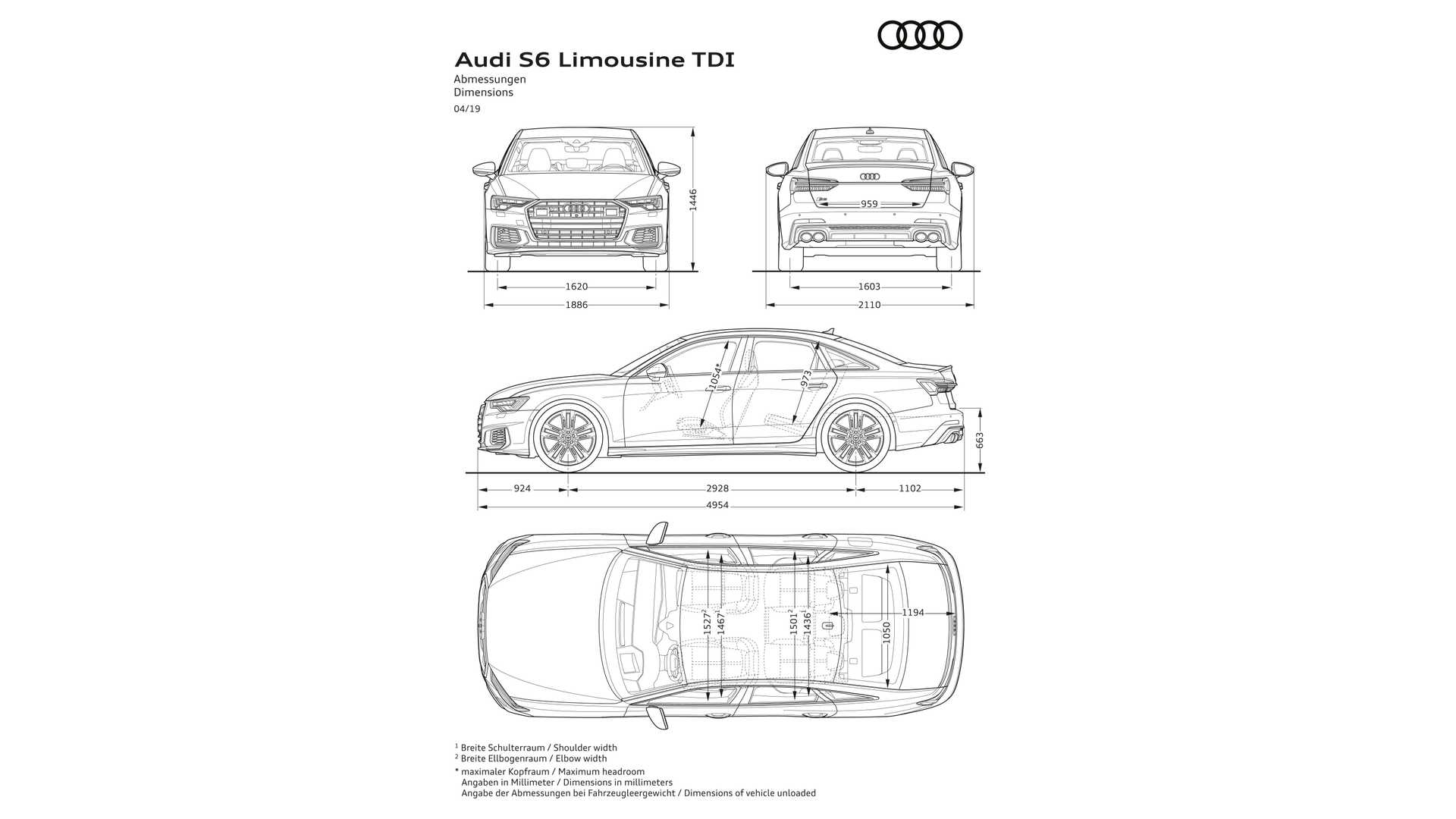 2019 Audi S6 Sedan TDI Dimensions Wallpapers #25 of 25