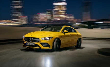 2020 Mercedes-AMG CLA 35 4MATIC (Color: Sun Yellow) Front Three-Quarter Wallpapers 450x275 (6)