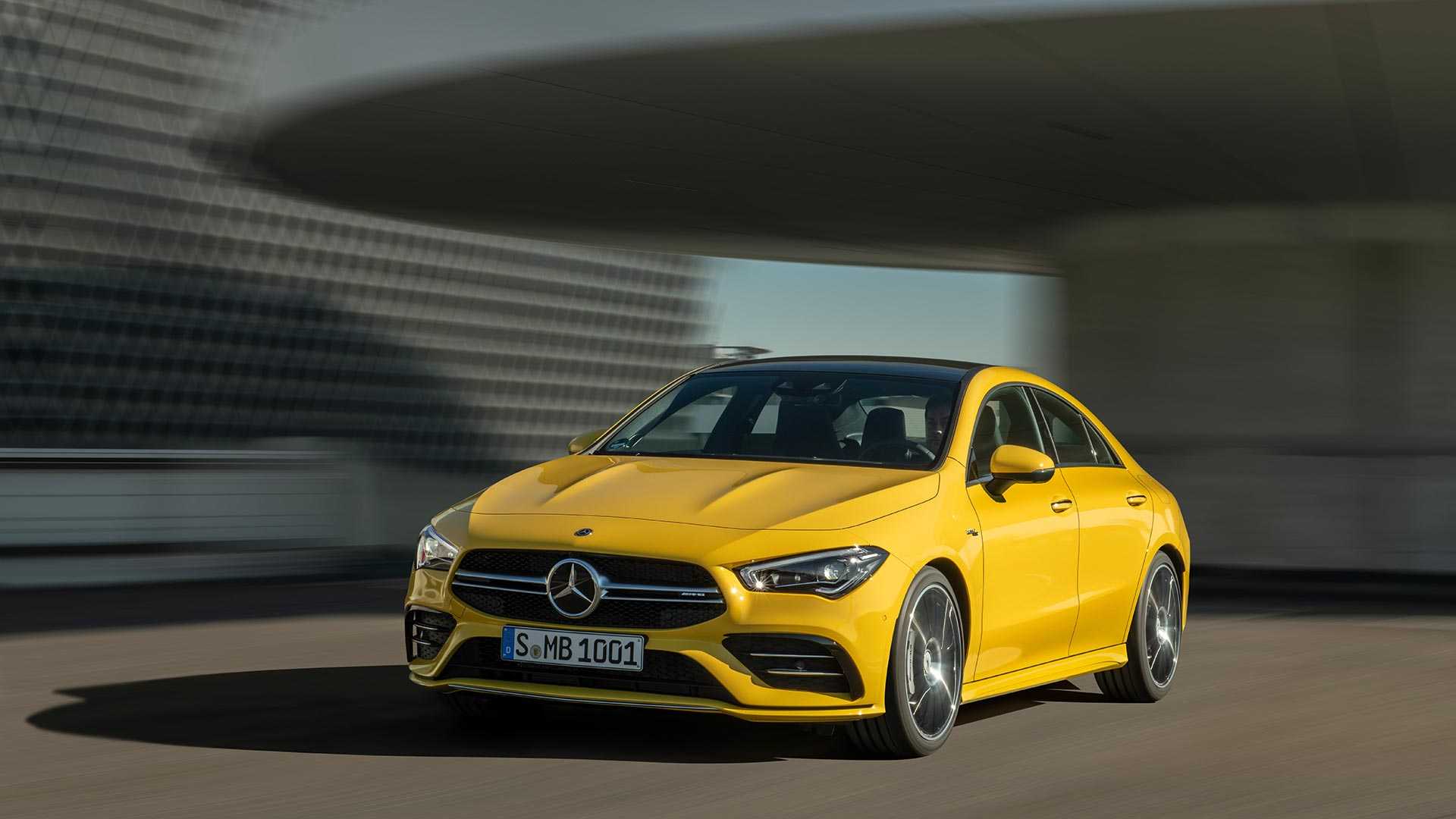 2020 Mercedes-AMG CLA 35 4MATIC (Color: Sun Yellow) Front Three-Quarter Wallpapers #1 of 35