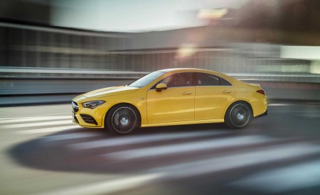 2020 Mercedes-AMG CLA 35 4MATIC (Color: Sun Yellow) Side Wallpapers 450x275 (11)
