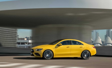 2020 Mercedes-AMG CLA 35 4MATIC (Color: Sun Yellow) Side Wallpapers 450x275 (4)