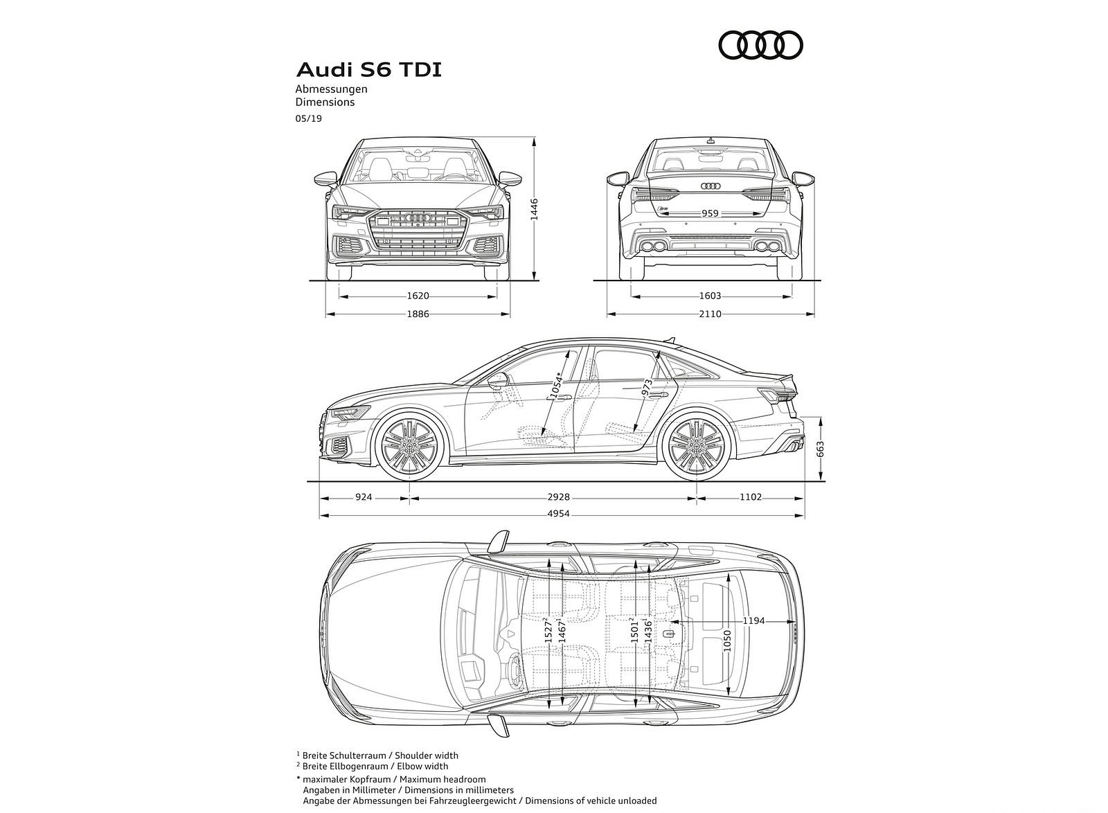 2020 Audi S6 Sedan TDI Dimensions Wallpapers #66 of 68