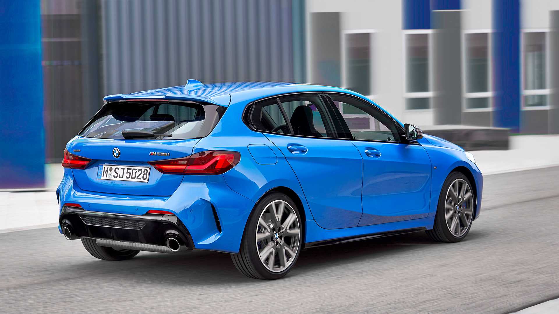 2020 BMW M135i xDrive (Color: Misano Blue Metallic) Rear Three-Quarter Wallpapers #13 of 55