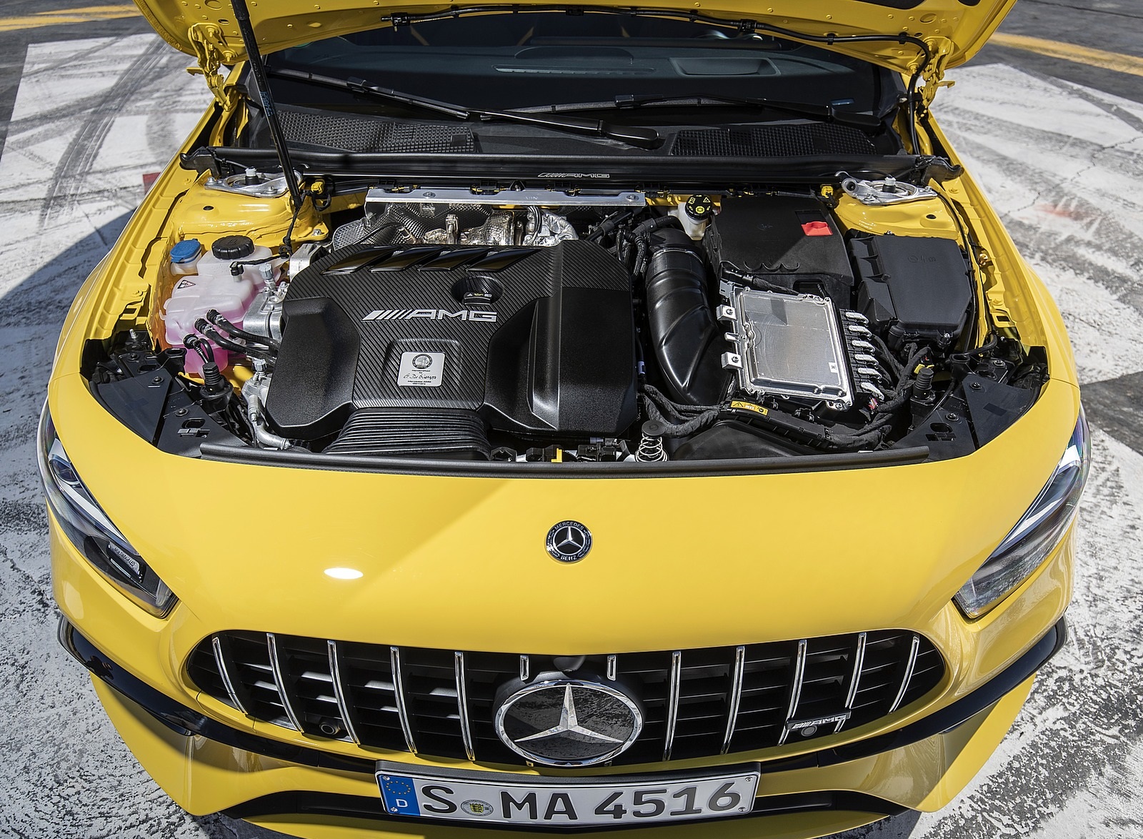 2020 Mercedes-AMG A 45 S 4MATIC+ (Color: Sun Yellow) Engine Wallpapers #40 of 88