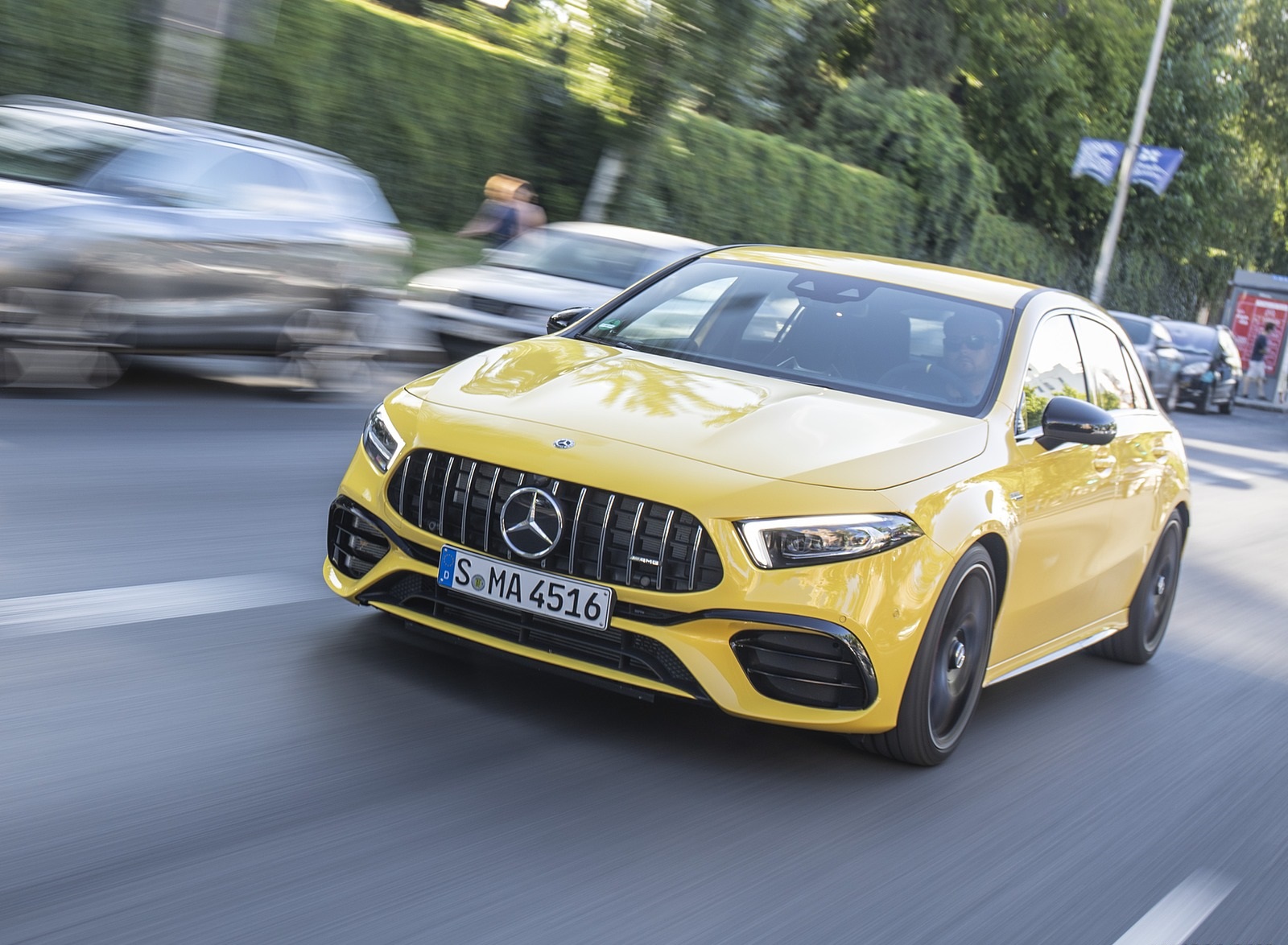 2020 Mercedes-AMG A 45 S 4MATIC+ (Color: Sun Yellow) Front Three-Quarter Wallpapers #23 of 88