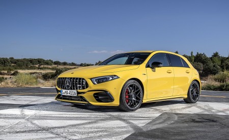 2020 Mercedes-AMG A 45 S 4MATIC+ (Color: Sun Yellow) Front Three-Quarter Wallpapers 450x275 (30)