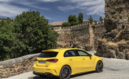 2020 Mercedes-AMG A 45 S 4MATIC+ (Color: Sun Yellow) Rear Three-Quarter Wallpapers 450x275 (35)
