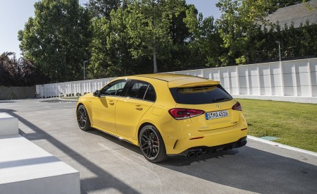 2020 Mercedes-AMG A 45 S 4MATIC+ (Color: Sun Yellow) Rear Three-Quarter Wallpapers 450x275 (18)