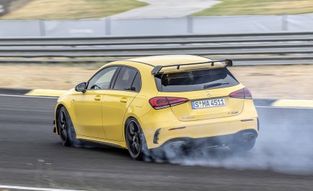 2020 Mercedes-AMG A 45 S 4MATIC+ (Color: Sun Yellow) Rear Three-Quarter Wallpapers 450x275 (10)