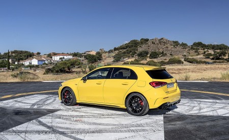 2020 Mercedes-AMG A 45 S 4MATIC+ (Color: Sun Yellow) Rear Three-Quarter Wallpapers 450x275 (36)