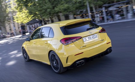 2020 Mercedes-AMG A 45 S 4MATIC+ (Color: Sun Yellow) Rear Three-Quarter Wallpapers 450x275 (25)
