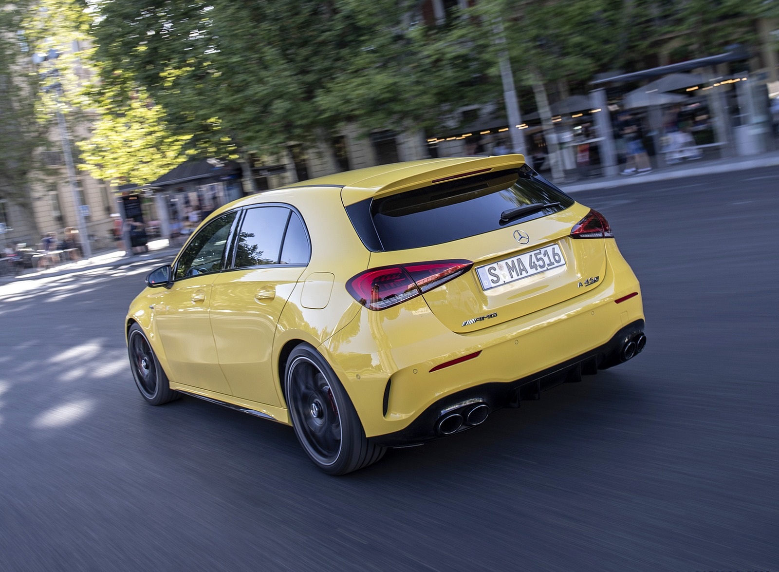 2020 Mercedes-AMG A 45 S 4MATIC+ (Color: Sun Yellow) Rear Three-Quarter Wallpapers #25 of 88