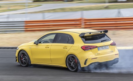 2020 Mercedes-AMG A 45 S 4MATIC+ (Color: Sun Yellow) Rear Three-Quarter Wallpapers 450x275 (11)