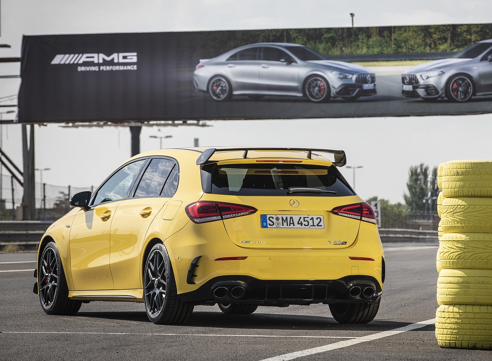 2020 Mercedes-AMG A 45 S 4MATIC+ (Color: Sun Yellow) Rear Wallpapers #20 of 88