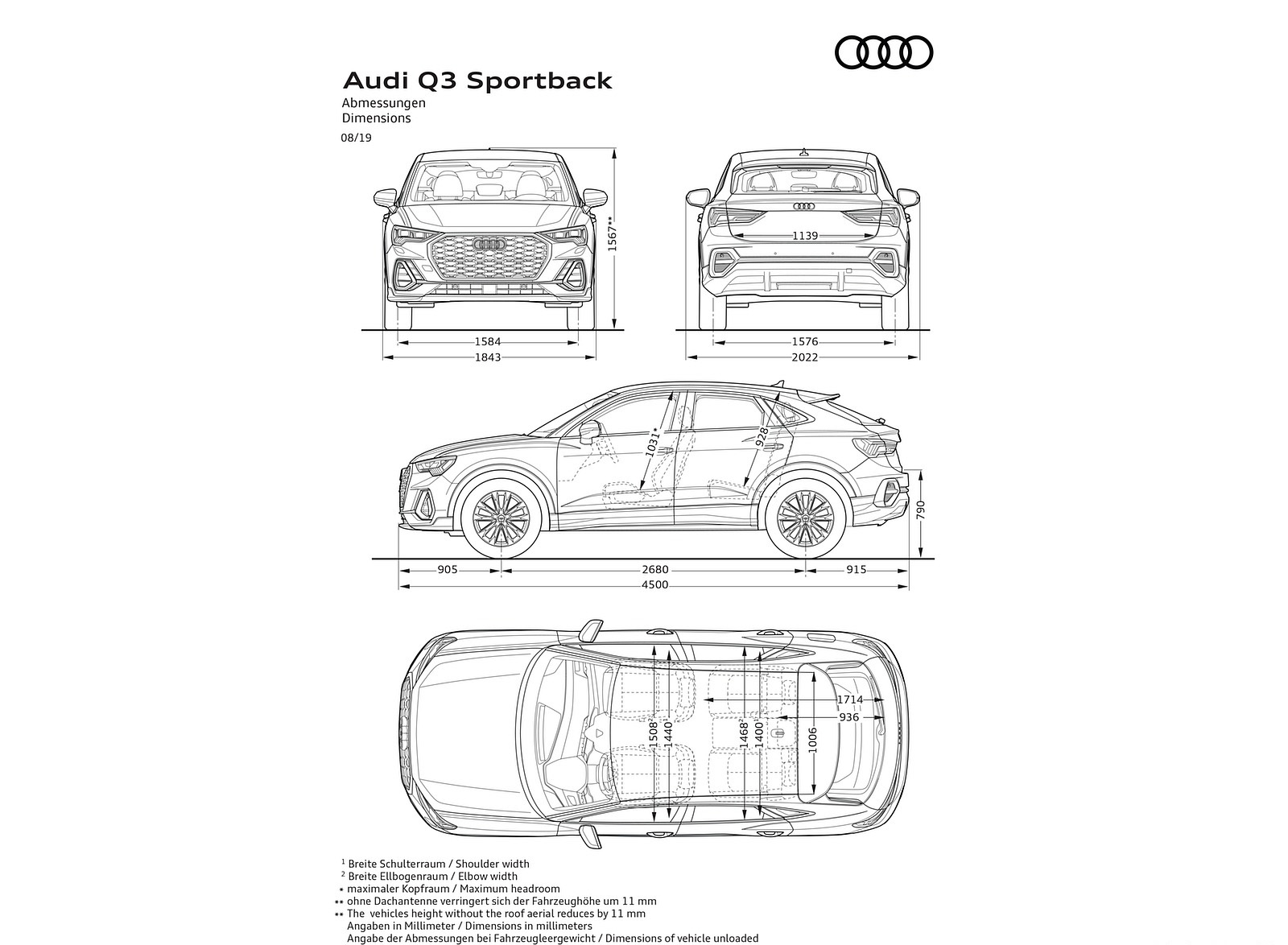 2020 Audi Q3 Sportback Dimensions Wallpapers #280 of 285