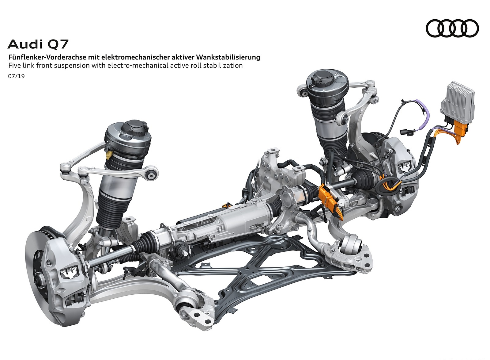 2020 Audi Q7 Five link front suspension with electro-mechanical active roll stabilization Wallpapers #137 of 158