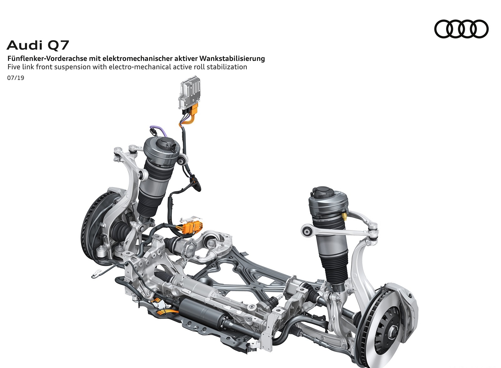 2020 Audi Q7 Five link front suspension with electro-mechanical active roll stabilization Wallpapers #136 of 158