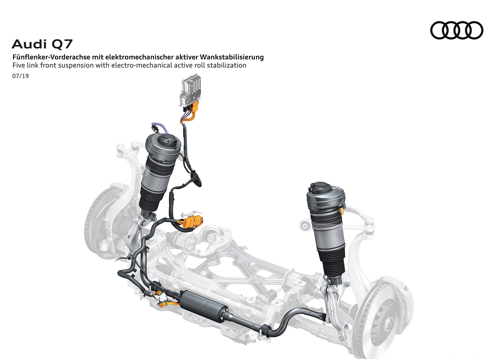 2020 Audi Q7 Five link front suspension with electro-mechanical active roll stabilization Wallpapers #135 of 158