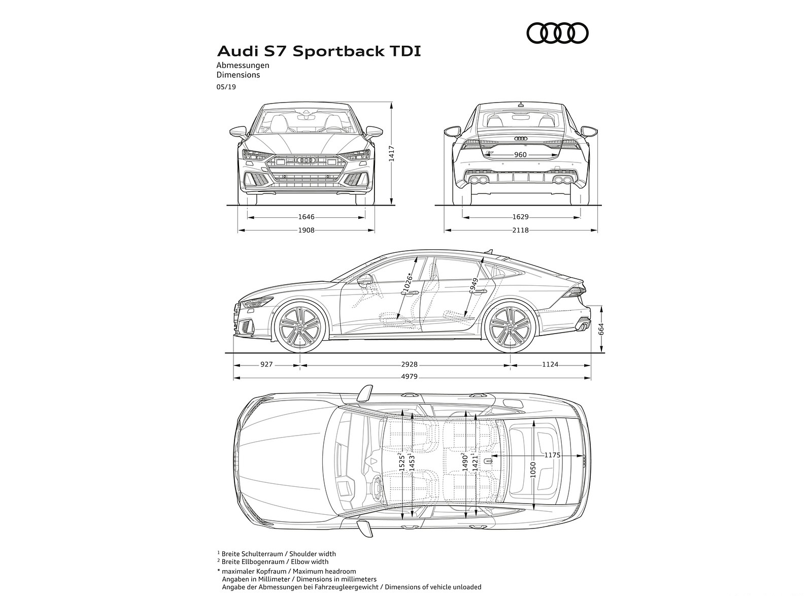 2020 Audi S7 Sportback TDI Dimensions Wallpapers #88 of 88