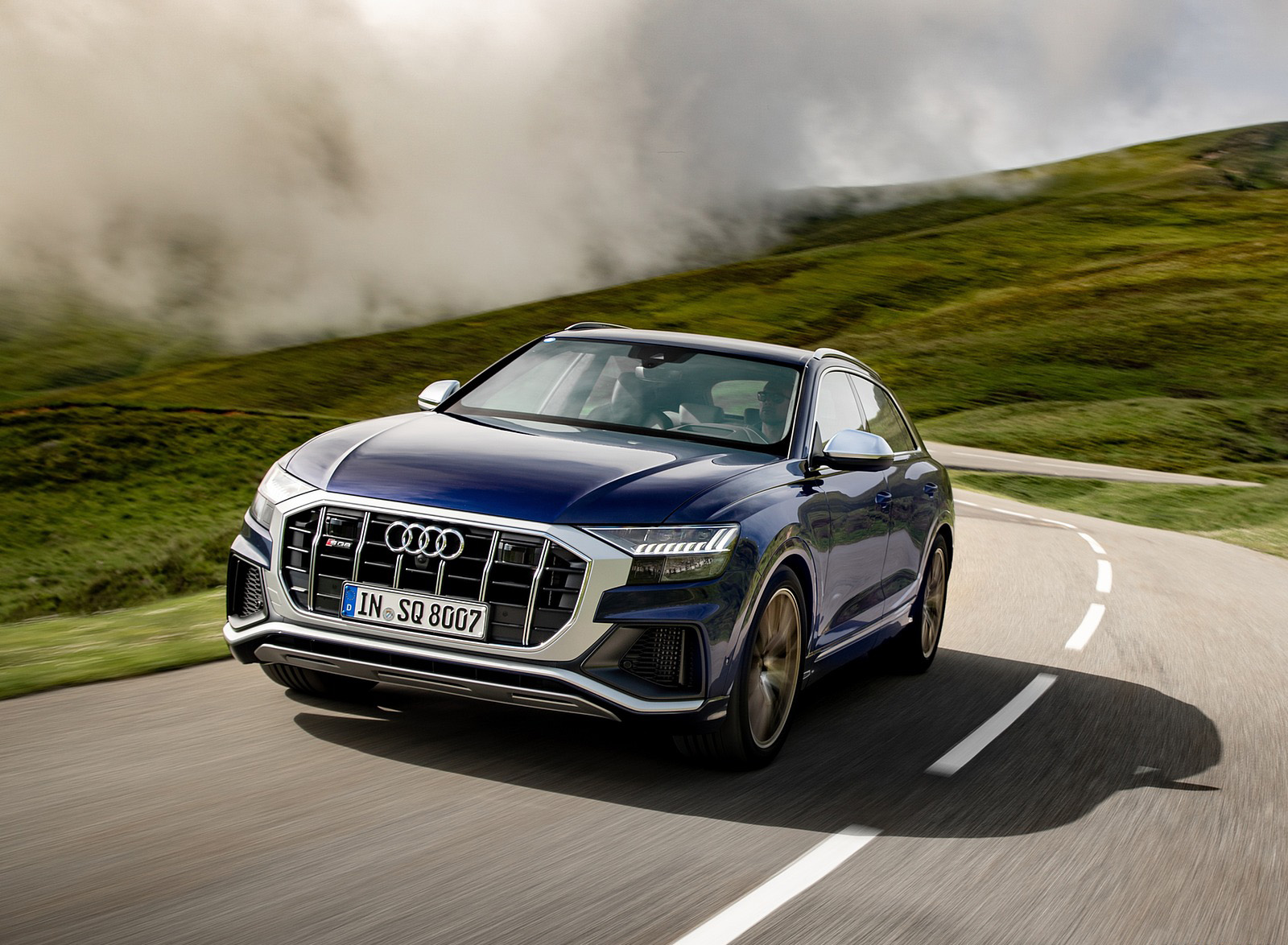 2020 Audi SQ8 TDI (Color: Navarra Blue) Front Wallpapers (1)