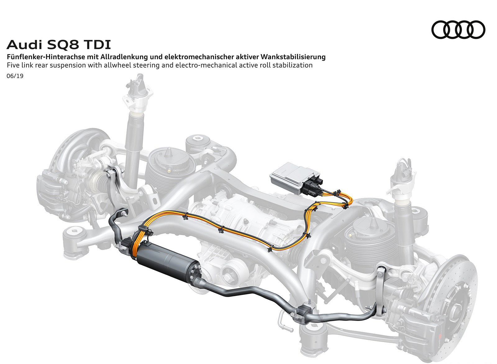 2020 Audi SQ8 TDI Five link rear suspension with allwheel steering and electro-mechanical active roll stabilization Wallpapers  #66 of 140