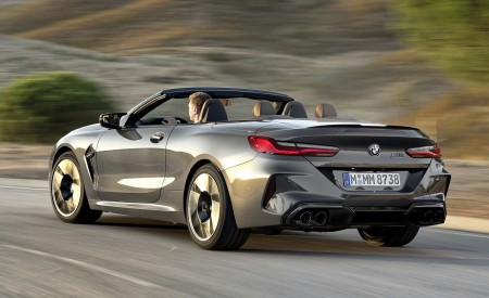 2020 BMW M8 Competition Convertible (Color: Brands Hatch Grey) Rear Three-Quarter Wallpapers 450x275 (21)