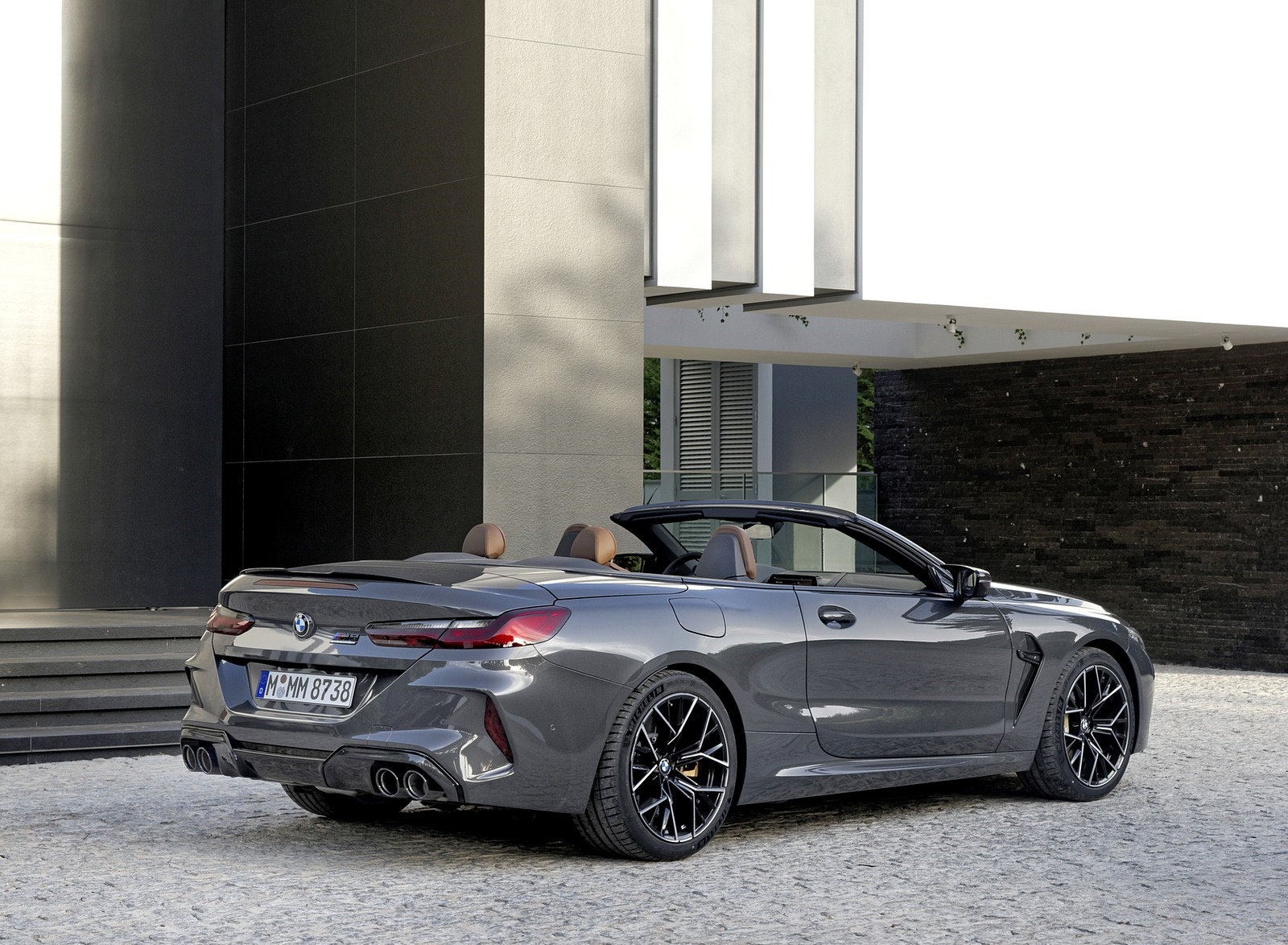 2020 BMW M8 Competition Convertible (Color: Brands Hatch Grey) Rear Three-Quarter Wallpapers #66 of 155