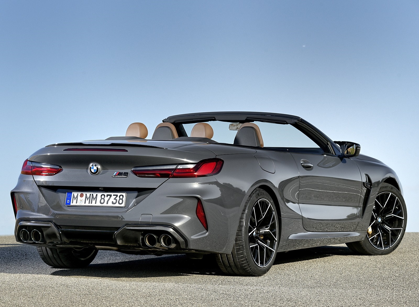 2020 BMW M8 Competition Convertible (Color: Brands Hatch Grey) Rear Three-Quarter Wallpapers #59 of 155