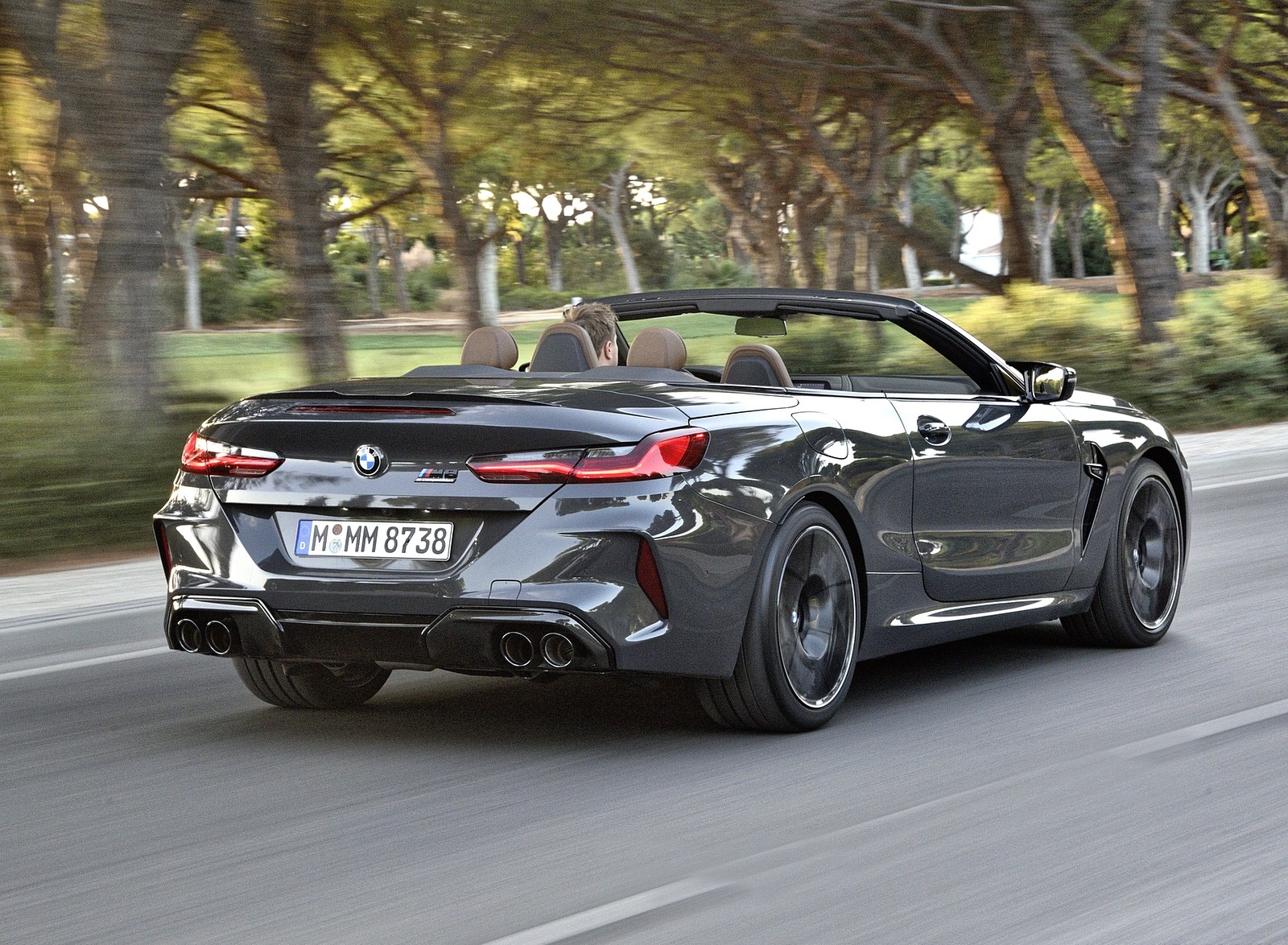 2020 BMW M8 Competition Convertible (Color: Brands Hatch Grey) Rear Three-Quarter Wallpapers #46 of 155