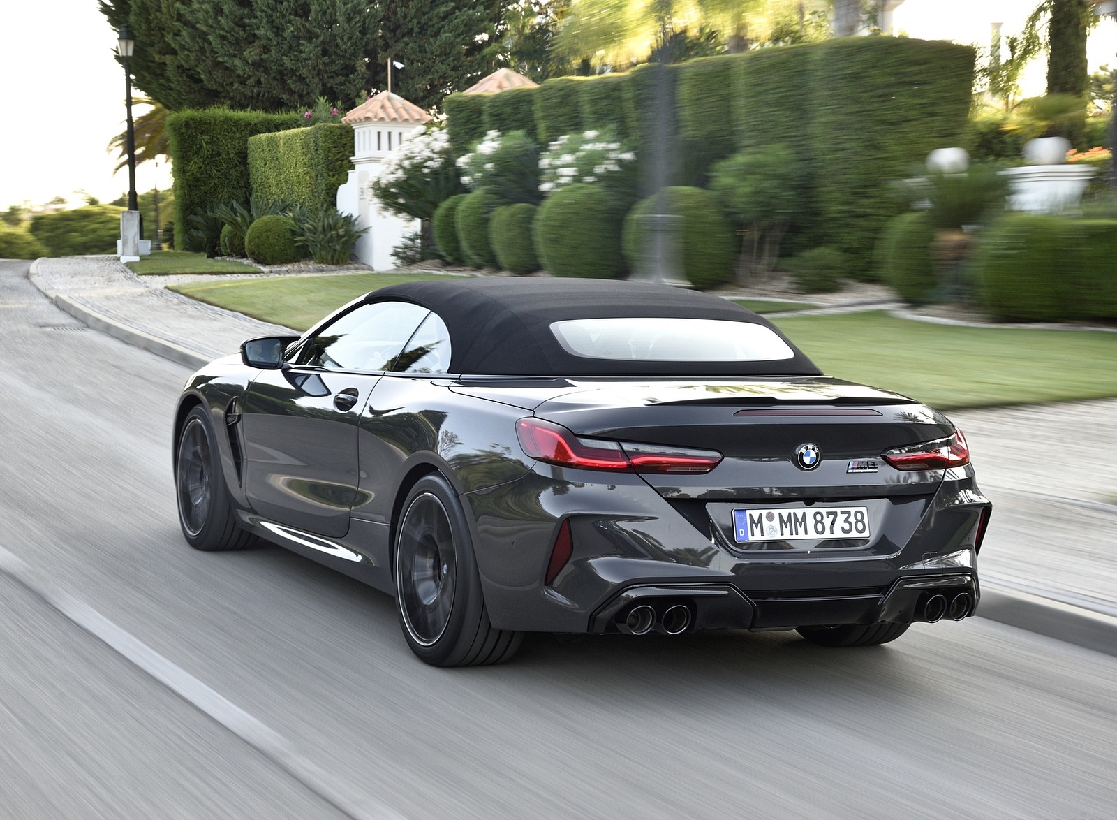 2020 BMW M8 Competition Convertible (Color: Brands Hatch Grey) Rear Three-Quarter Wallpapers #36 of 155