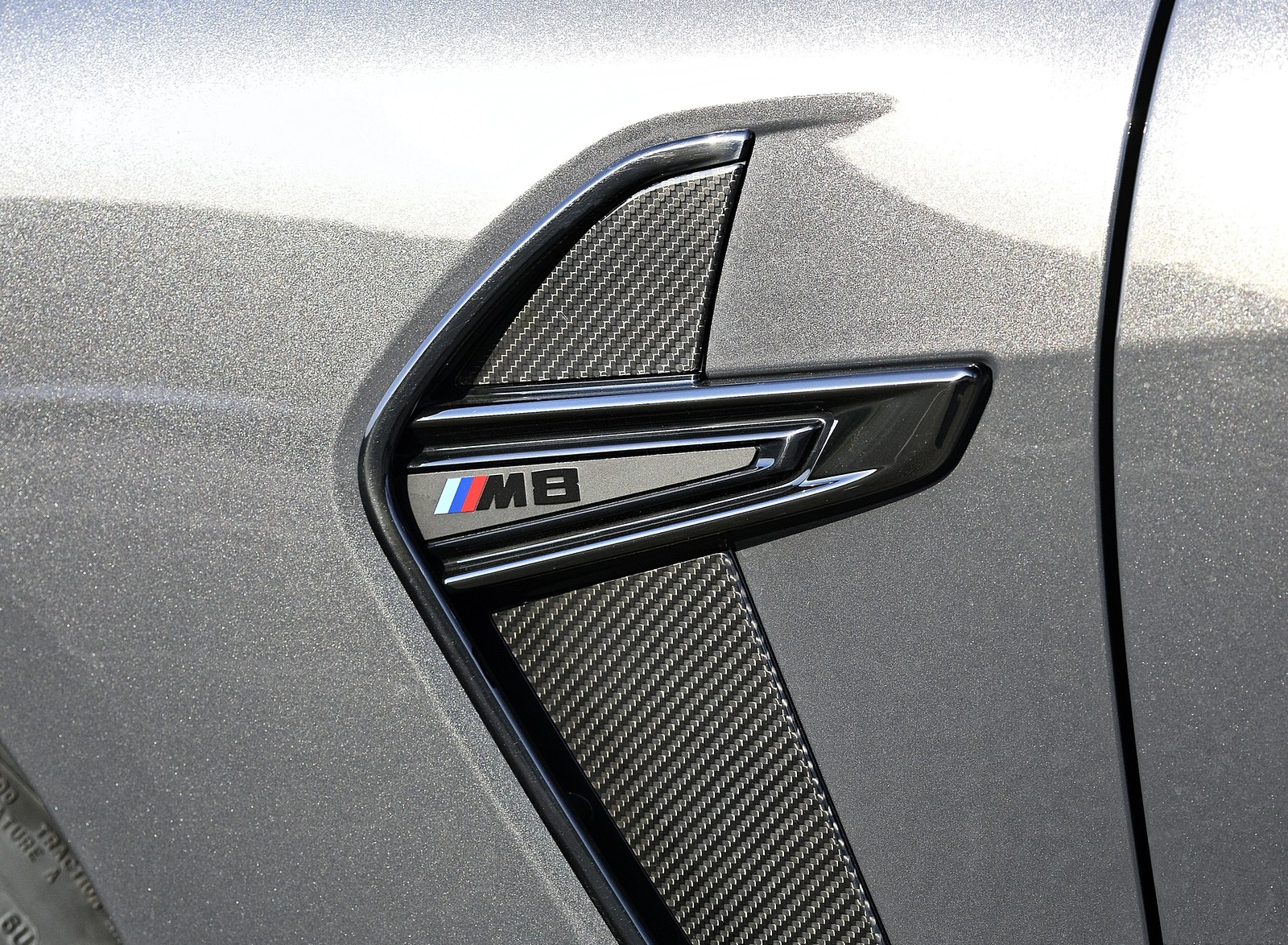 2020 BMW M8 Competition Convertible (Color: Brands Hatch Grey) Side Vent Wallpapers #76 of 155