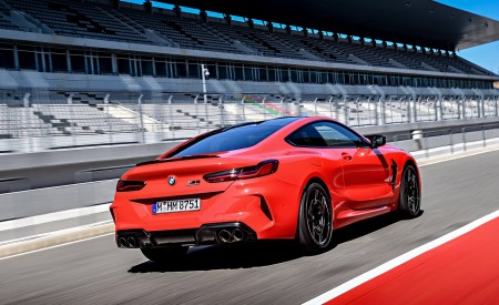 2020 BMW M8 Competition Coupe (Color: Fire Red) Rear Three-Quarter Wallpapers 450x275 (42)