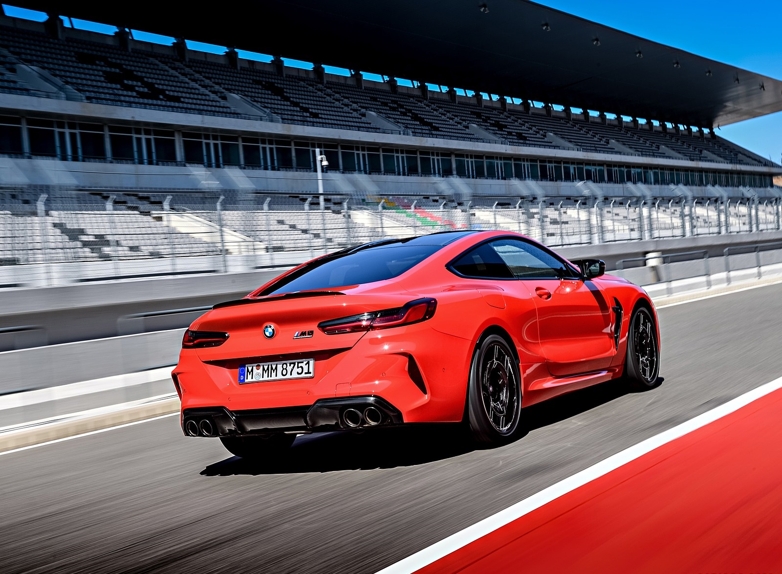 2020 BMW M8 Competition Coupe (Color: Fire Red) Rear Three-Quarter Wallpapers #42 of 305