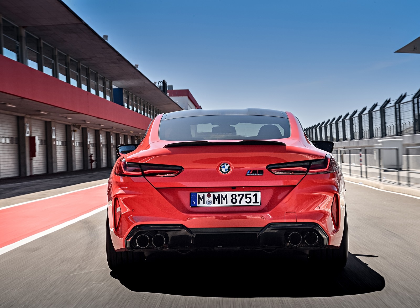 2020 BMW M8 Competition Coupe (Color: Fire Red) Rear Wallpapers #56 of 305