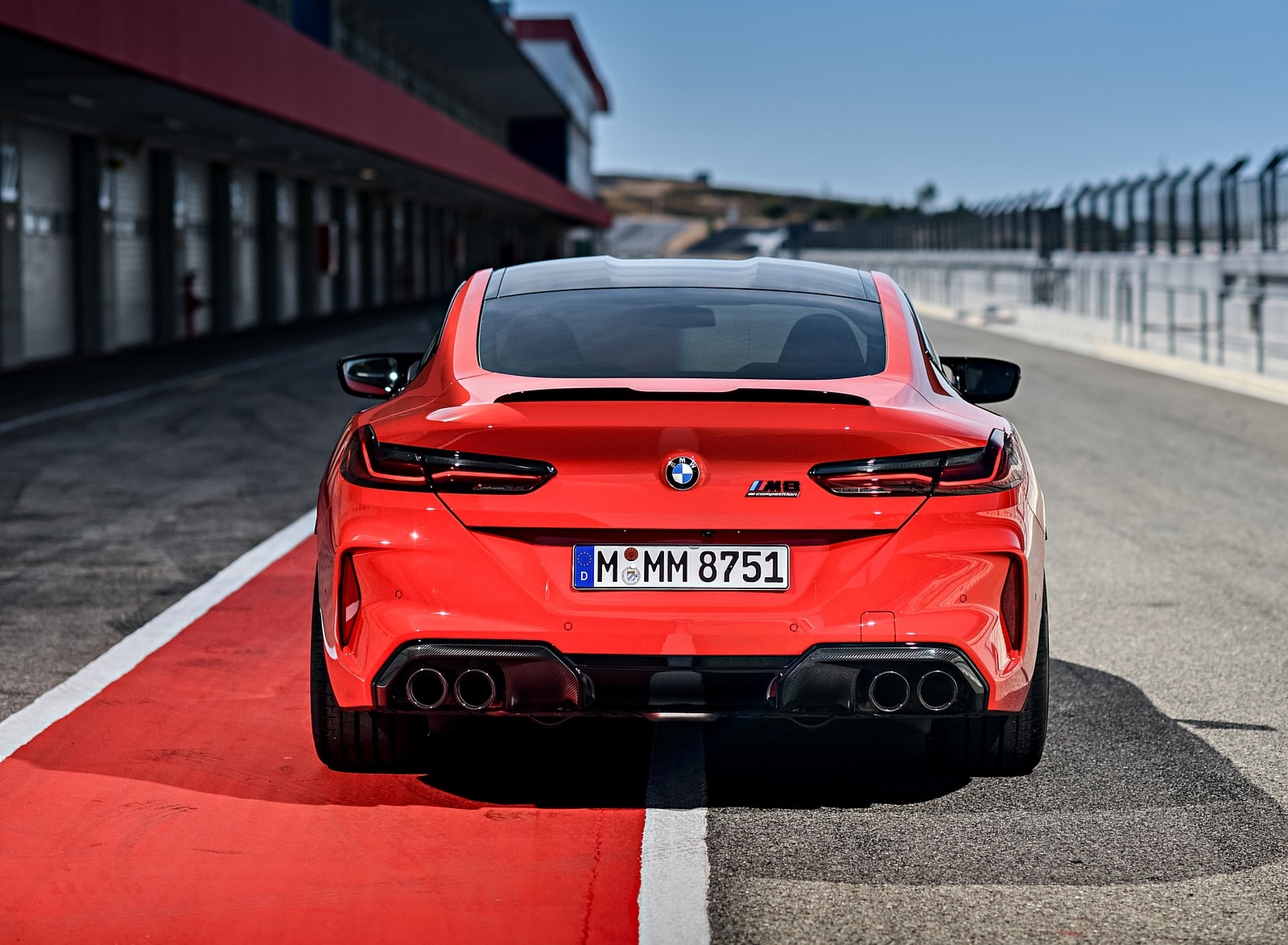 2020 BMW M8 Competition Coupe (Color: Fire Red) Rear Wallpapers #68 of 305