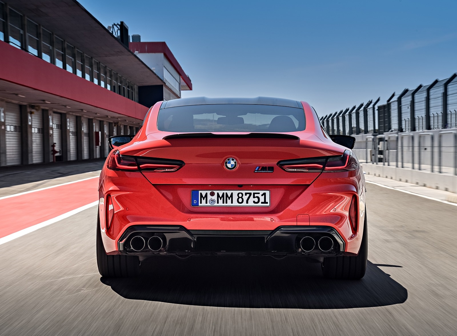 2020 BMW M8 Competition Coupe (Color: Fire Red) Rear Wallpapers #57 of 305