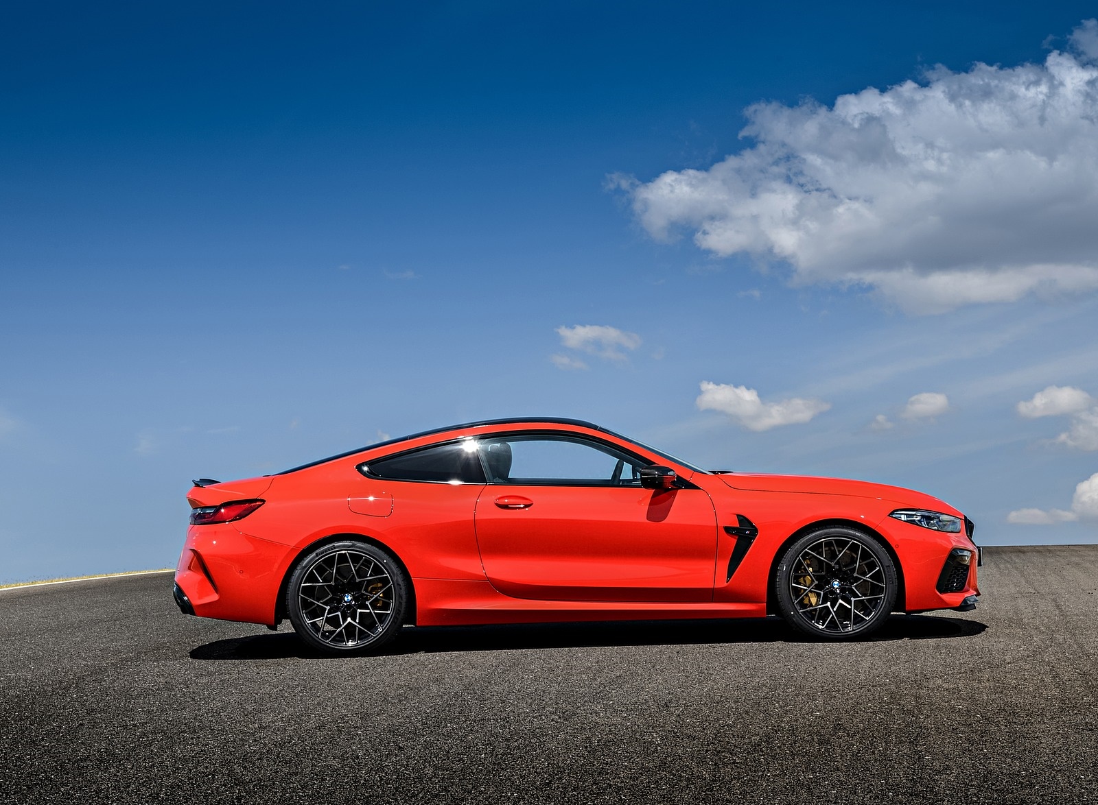 2020 BMW M8 Competition Coupe (Color: Fire Red) Side Wallpapers #81 of 305