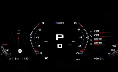 2020 BMW M8 Competition Coupe (Color: Frozen Marina Bay Blue) Digital Instrument Cluster Wallpapers 450x275 (228)