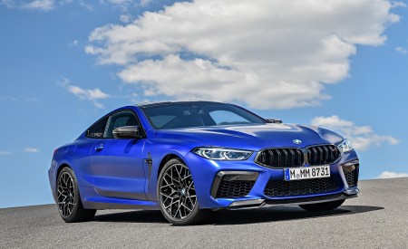 2020 BMW M8 Competition Coupe (Color: Frozen Marina Bay Blue) Front Three-Quarter Wallpapers 450x275 (185)