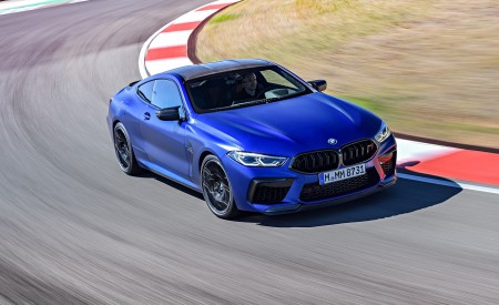 2020 BMW M8 Competition Coupe (Color: Frozen Marina Bay Blue) Front Three-Quarter Wallpapers 450x275 (137)