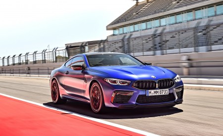 2020 BMW M8 Competition Coupe (Color: Frozen Marina Bay Blue) Front Three-Quarter Wallpapers 450x275 (125)