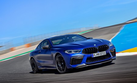 2020 BMW M8 Competition Coupe (Color: Frozen Marina Bay Blue) Front Three-Quarter Wallpapers 450x275 (115)