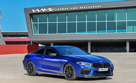 2020 BMW M8 Competition Coupe (Color: Frozen Marina Bay Blue) Front Three-Quarter Wallpapers 450x275 (174)