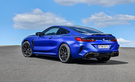 2020 BMW M8 Competition Coupe (Color: Frozen Marina Bay Blue) Rear Three-Quarter Wallpapers 450x275 (189)