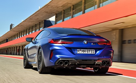 2020 BMW M8 Competition Coupe (Color: Frozen Marina Bay Blue) Rear Three-Quarter Wallpapers 450x275 (166)