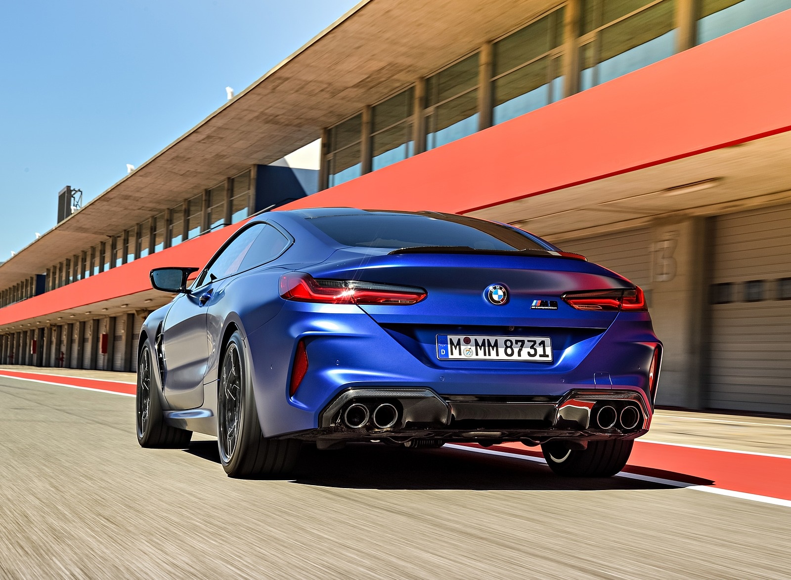 2020 BMW M8 Competition Coupe (Color: Frozen Marina Bay Blue) Rear Three-Quarter Wallpapers #166 of 305