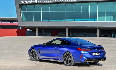 2020 BMW M8 Competition Coupe (Color: Frozen Marina Bay Blue) Rear Three-Quarter Wallpapers 450x275 (176)