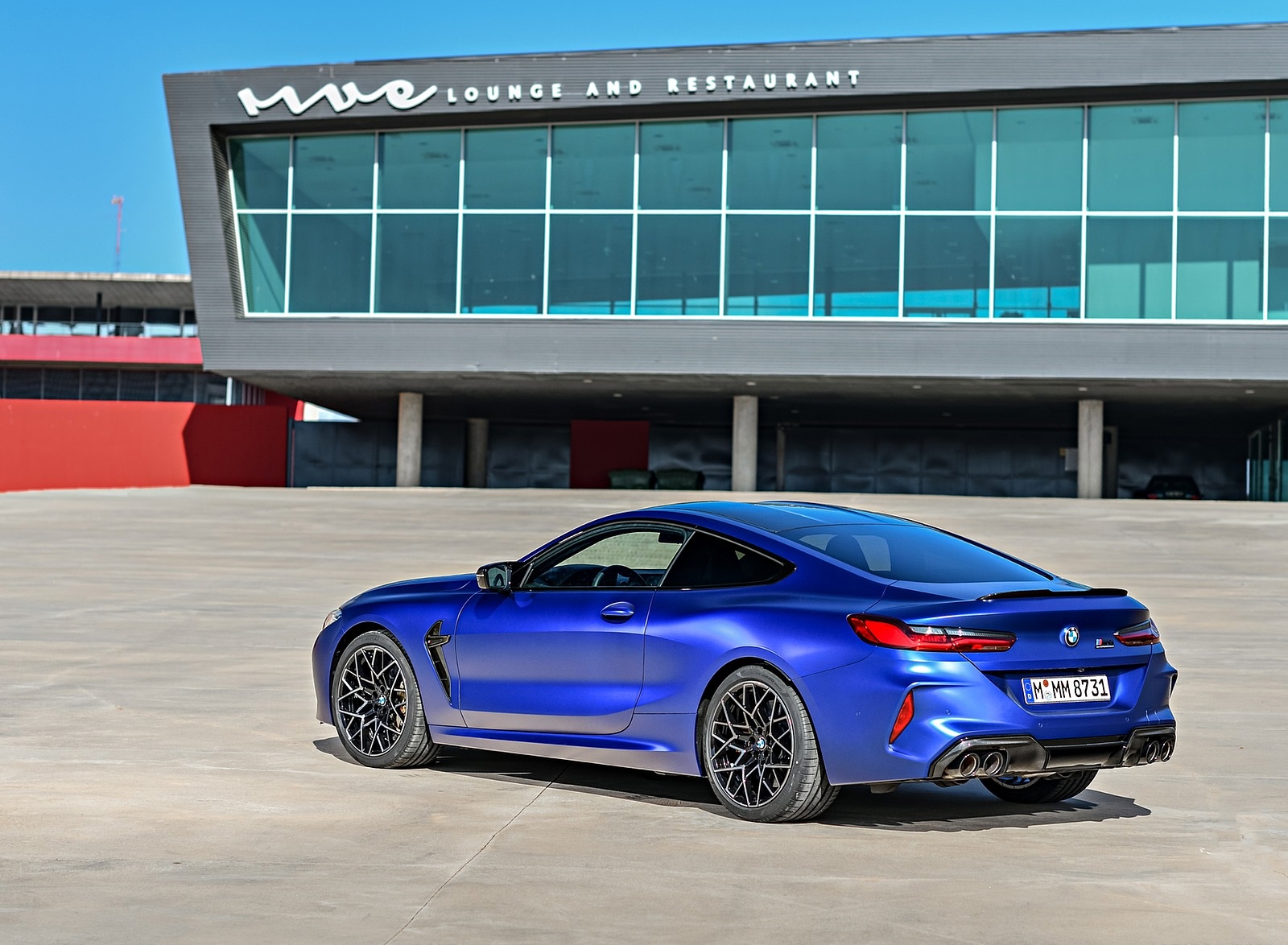 2020 BMW M8 Competition Coupe (Color: Frozen Marina Bay Blue) Rear Three-Quarter Wallpapers #176 of 305